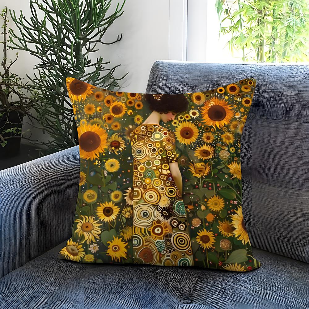 Popular GGustav Klimtied Cushion Cover Comfortable Reversible Pillow Cover Ideal for Car Sofa Bedroom Beyond