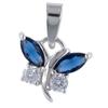 [R4801] - Silver Pendant 'Papillons De Charme' Silver Blue (rhodium) - 12x9mm
