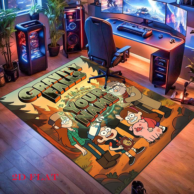 Custom Gravity Falls Carpet Rug for Living Room Bedroom Home Sofa Decoration,Kids play Nonslip Floor Mat