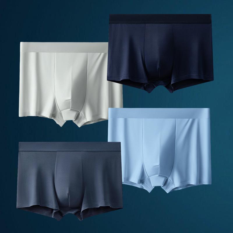 4 шт. мужское нижнее белье шелковые выпуклые боксеры бесшовные шорты брюки ледяные боксеры Homme трусы размер L-XXXL