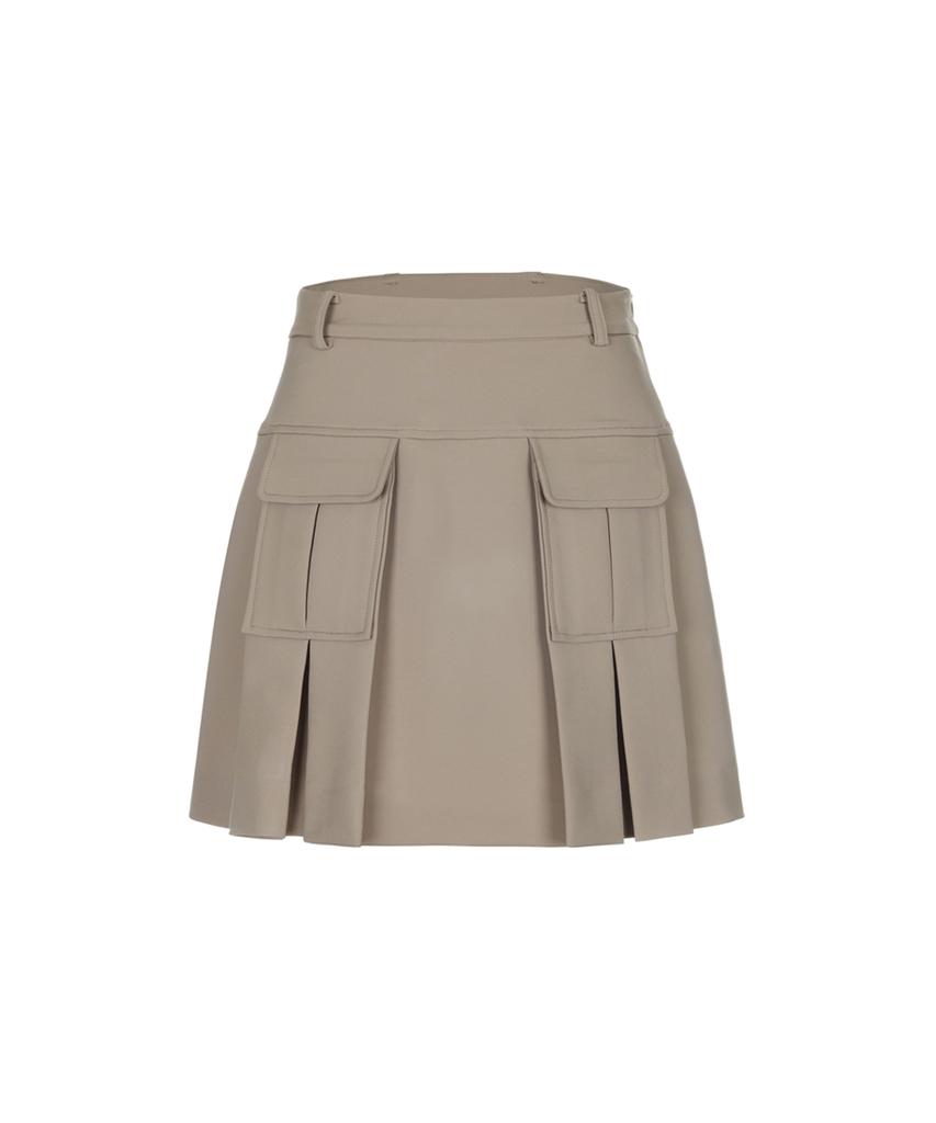 Raub Out Pocket Pleated Skirt_Beige