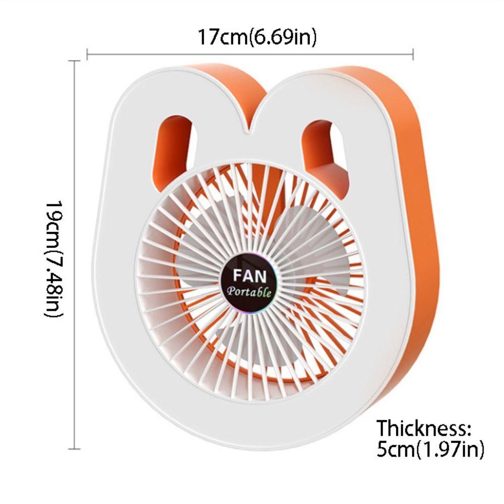 Small Fan Portable Colorful Light Fan Rechargeable Desktop Circulating Fan 3 Speeds Adjustable Mini Fan Camping Use