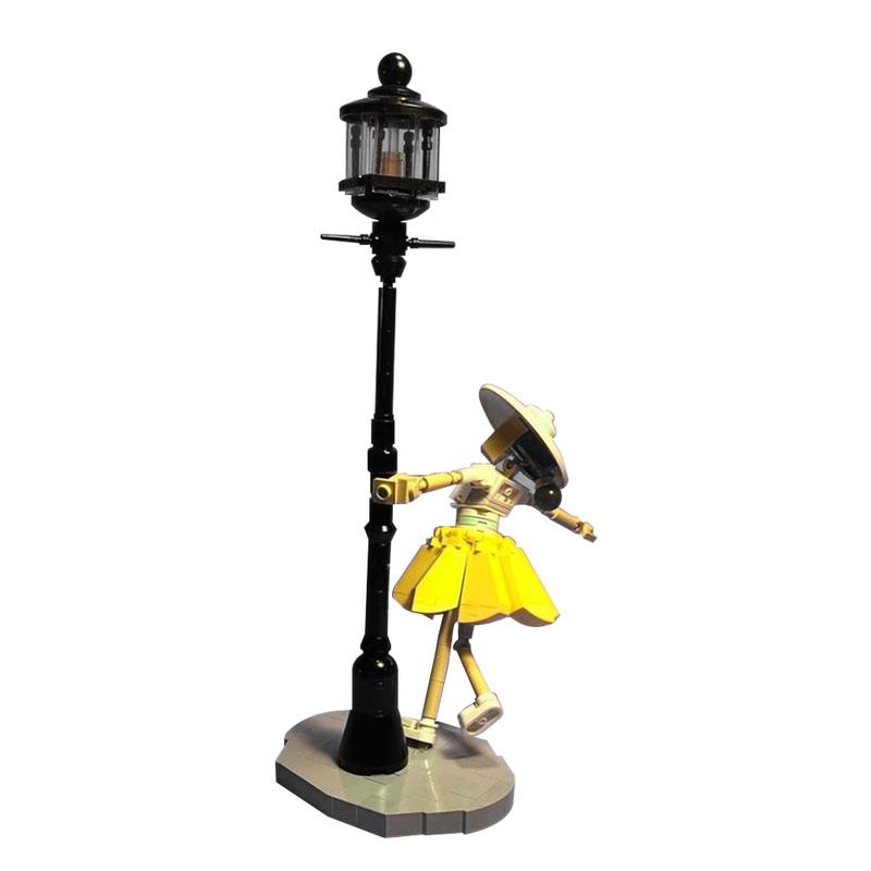MOC-229604 Paris Dancer Building Blocks Streetlight Dancer Figure Brick Toy Gift for Adults Music Lovers