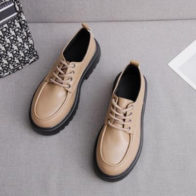 Британская женская мода толстая подошва увеличивающая рост не устающие ноги поддержка свода стопы удобная мягкая амортизация нескользящая повседневная спортивная кожаная обувь