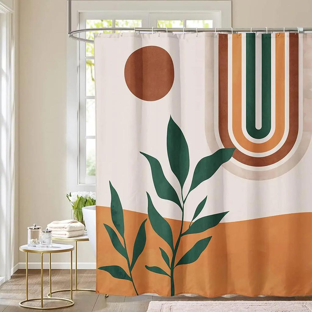 Абстрактная кошка Простая ванная занавеска для душа Минималистичная забавная милая геометрическая цветная полиэстеровая ткань занавеска для ванной Декор для ванной