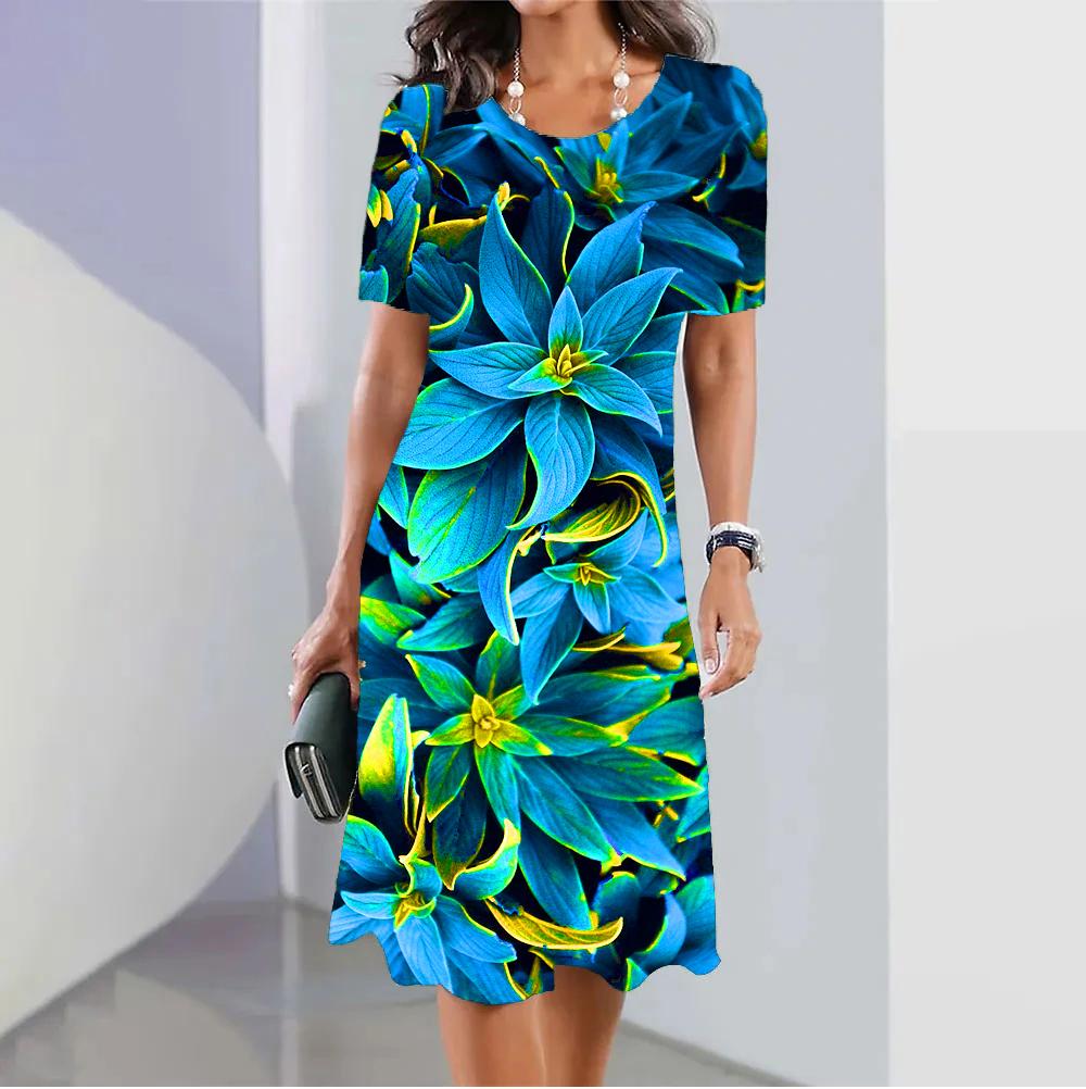 5XL женская одежда больших размеров, красное рождественское модное платье с лосем, забавное милое платье с короткими рукавами и принтом, Рождественские свободные платья со снеговиком и снежинкой