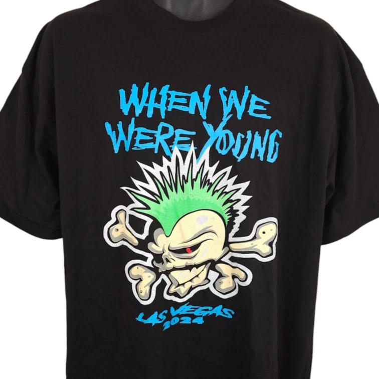 When We Were Young Festival 100% Cotton T-shirt Mens Tees Top Mens Size XL Black 2024 Las Vegas Music