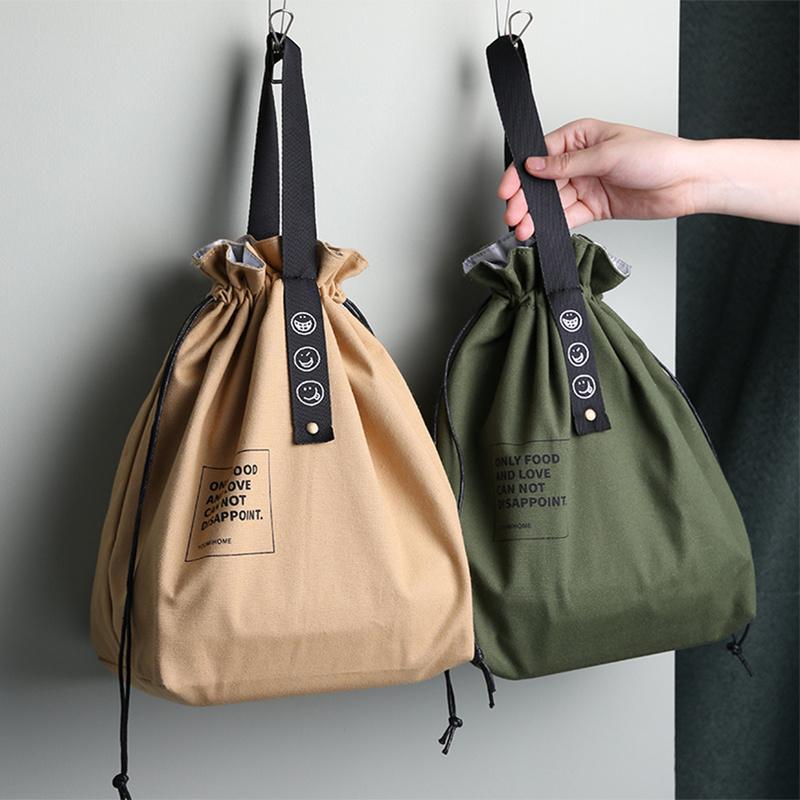 Reusable Lunch Bags Insulated Lunch Bags Canvas Cotton Travel Food Bags Picnic Reusable for Women, Men, Kids