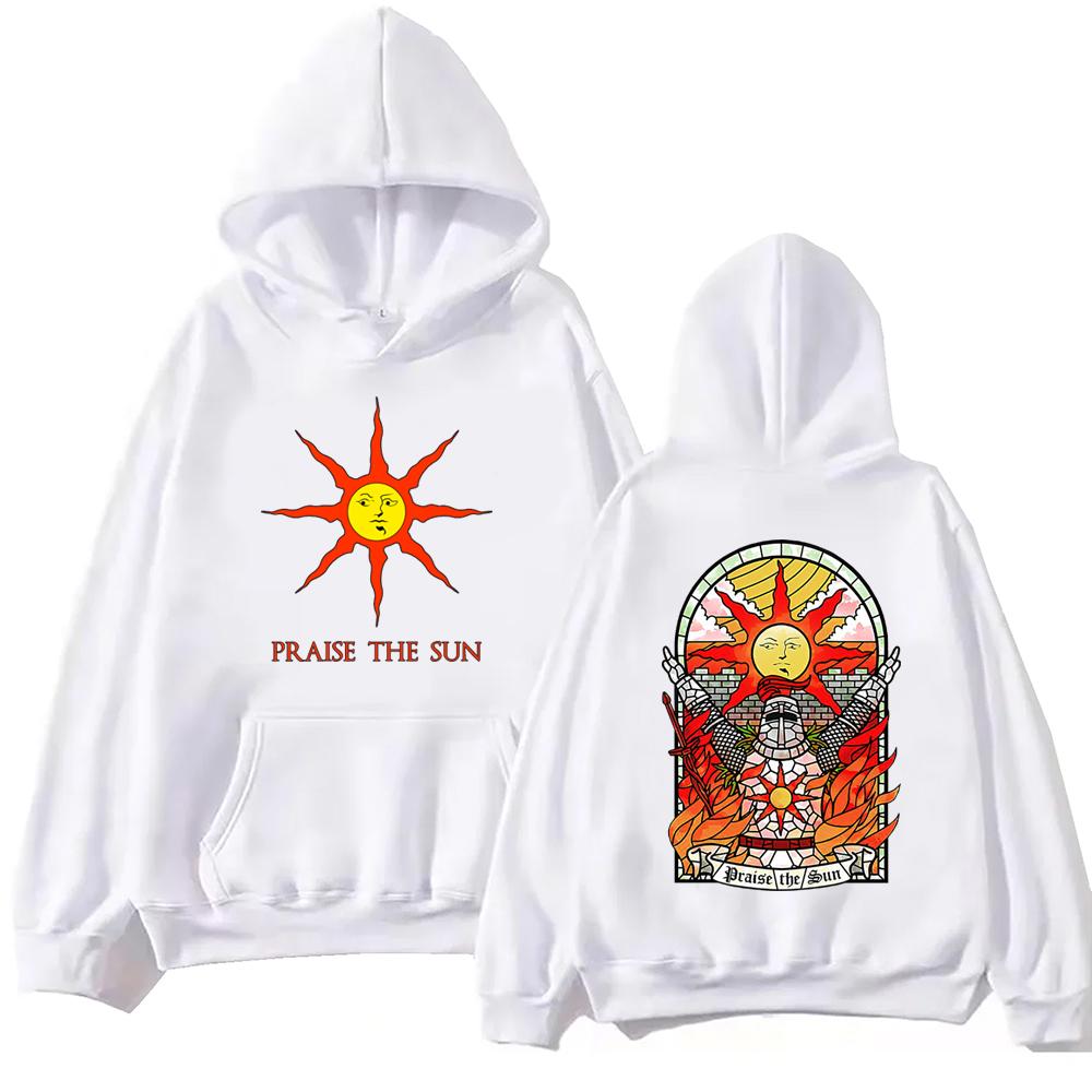 Худи Dark Souls Praise The Sun Харадзюку Хип-Хоп Пуловер Топ Толстовка Подарок для Фаната Мужская Женская Одежда Толстовка Женская Мужская Худи