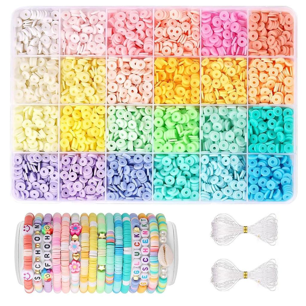 5700 Pieces Of Soft Pottery Clay Beads Diy Set, For Friendship Bracelet Necklace Making Accessories