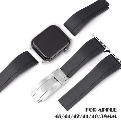 Роскошный силиконовый ремешок для Apple Watch 44 мм 40 мм 45 мм 41 мм Ремешок для Iwatch 7 8 6 SE 5 4 3 42 мм 38 мм Аксессуары Браслет