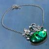 Green Labradorite, Diopside Gemstone 925 Sterling Silver Necklace 18"