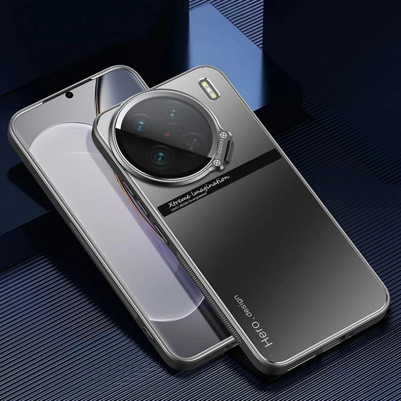 For Vivo X100 Ultra X100S Pro Metal Lens Camera Holder Cover for Vivo X100Ultra X100 S X 100 Pro Shockproof Slim Matte Protection Kickstand Case