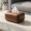 Wooden Tissue Box Holder Solid Wood Box, Rectangular Dispenser, Flip Top Natural Grain Lid Napkin Case for Living Room Bedroom And Hotel Office Desk