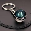 Spherical Luminous Crystal Zodiac Keychain - Virgo & Leo