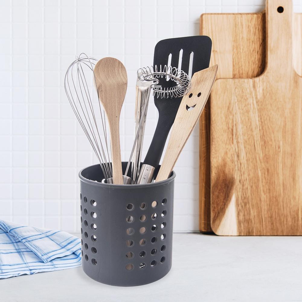 Drainer stand for kitchen utensils gray