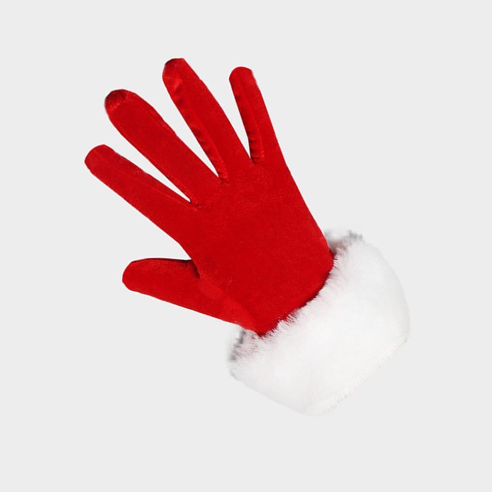 Short Wool Gloves Thicken Christmas Gloves New Santa Claus Gloves Festive