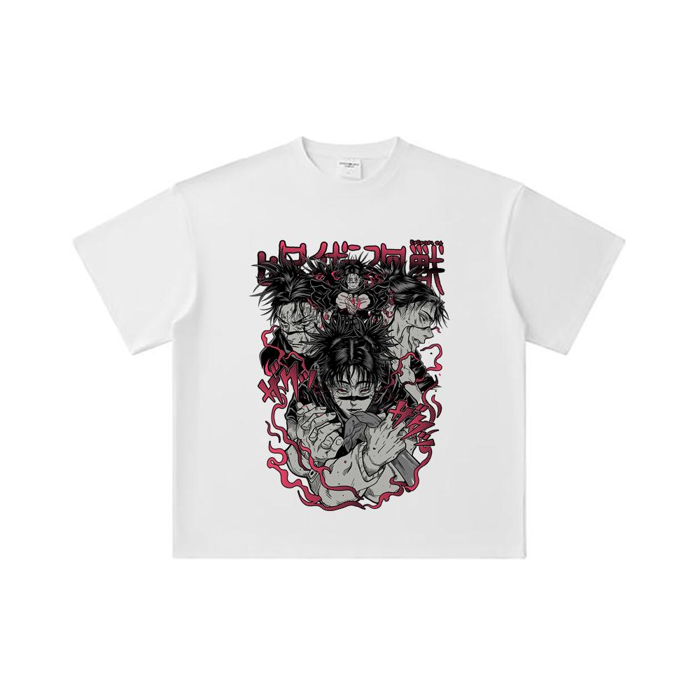 260 GSM Double Yarn 32 Count 100% Cotton Jujutsu Kaisen V17 Choso Print Unisex Heavy Cotton T Shirt… More