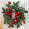 DIY Artificial Christmas Wreath Realistic Pine Cone Wall Hanging Floral Wreath  Household
