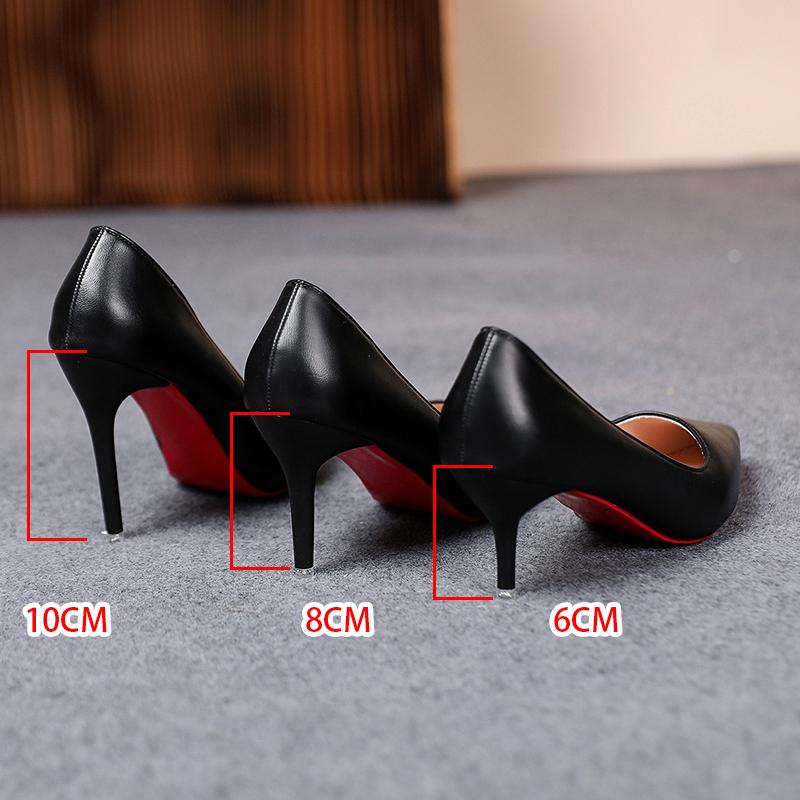 Fashion Classic Black Stiletto Heels Pumps Women 2024 Spring Patent Leather Office Shoes Woman Plus Size 43 Pointed Toe High Heels Shoes