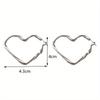 Fashionable and Cute Female Personality Exaggerated Hollow Heart Design Earrings, Suitable for Girls' Birthday Jewelry Gifts.
