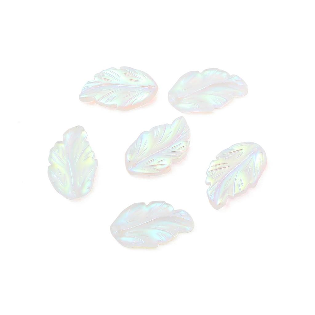 10 шт./пакет 17X28 мм стеклянные бусины в форме листьев в форме перьев DIY браслет ожерелье серьги ювелирные аксессуары