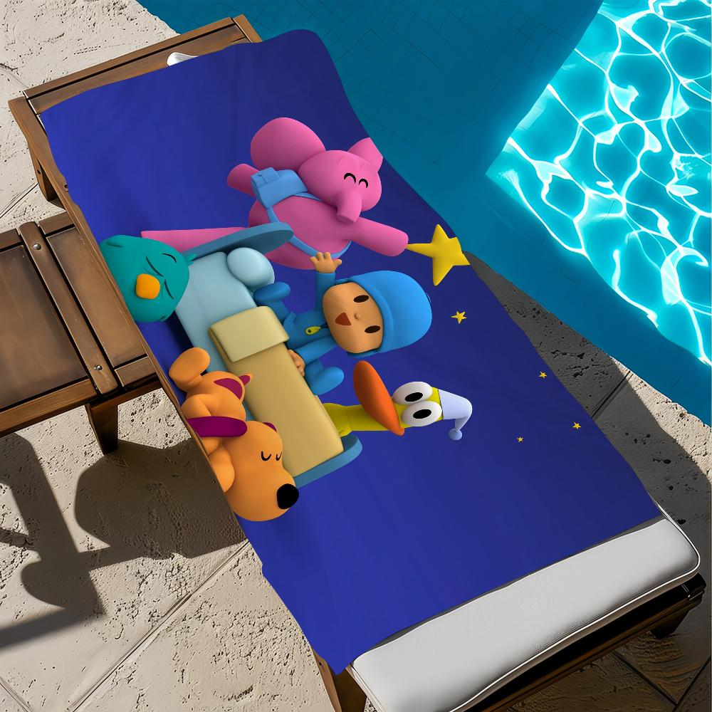 Милый мультяшный P-P-pocoyo-o Полотенце Пляжное Быстросохнущее Мягкое Бассейнные Полотенца Подарок для Путешествий Спортзал Душ Кемпинг спорт