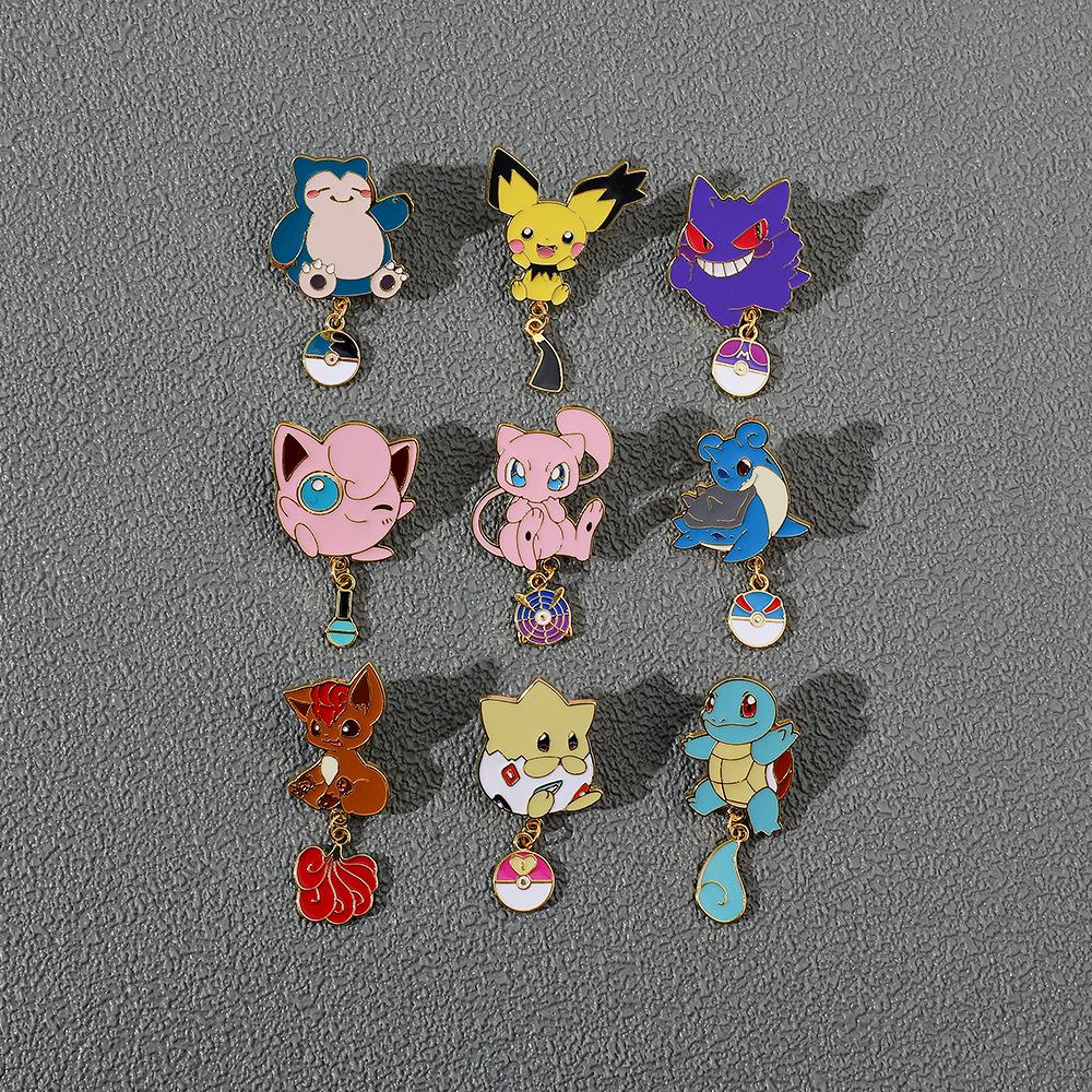 Броши-шармы Jigglypuff Gengar Vulpix Mew Lapras Pichu Squirtle Togepi Snorlax с Хвостом и Покеболом Броши Подарки для Фанатов