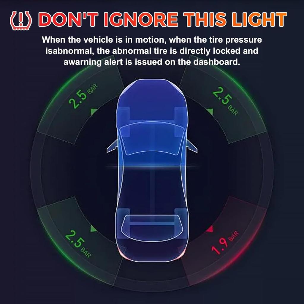 Set Of 4 TPMS Tire Pressure Monitoring System Sensor 433MHz Compatible With Jeep Wrangler JK Dodge Ram Charger Replacement For 56029398AB 68142397AA