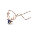 Blue Sapphire Stag Head Necklace - Sterling Silver