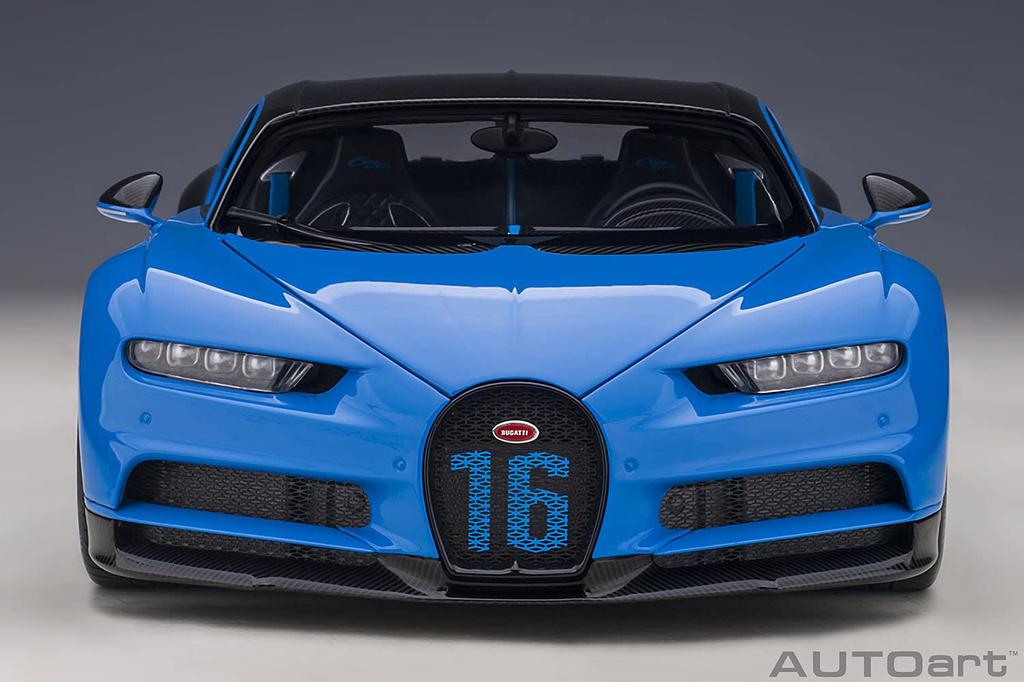 AUTOart Bugatti Chiron Sport 2019 French Black Finished Product 70997 1/18 Blue/Carbon