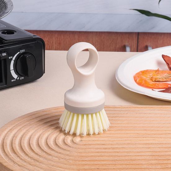 Cleaning Brush Round Head Comfort Handle Dense Bristles Kitchen Dishwashing Brush Tool Household Supplies