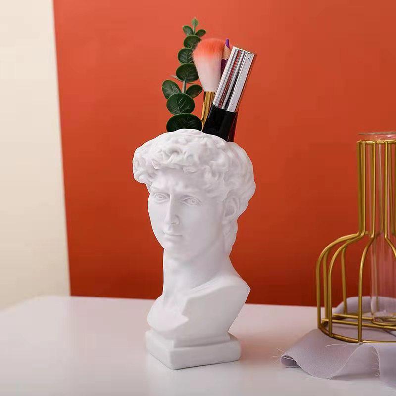 Скандинавский держатель для ручек «Давид» и ваза для икебаны: Креативный органайзер для кистей для макияжа и декоративный цветочный горшок