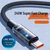 Кабель USB-C PD для сверхбыстрой зарядки 240 Вт для Apple 15/16, Huawei, Honor, Xiaomi, Samsung