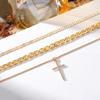 Women's Gift Stackable Necklace Luxury Artificial Crystal Retro 3pcs/Set Cross Necklace  Accessories