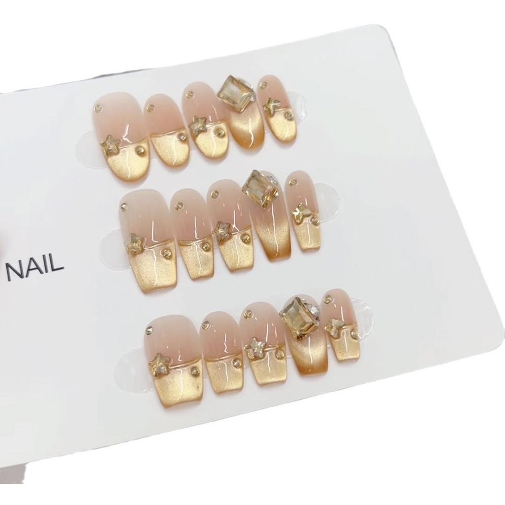 Pure Hand-made Phototherapy Wearable Armor French Champs Finished Product Reusable Nail Art Patches Can Be Detached