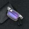 Folding Reading Glasses, Fashionable Full Frame Metal Ultra-Light And Thin Old Light Glasses, Anti-Blue Portable High Definition Glasses