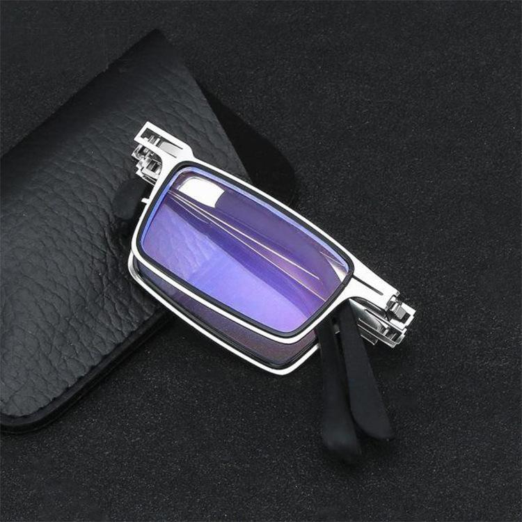 Складные очки для чтения, модные сверхлегкие и тонкие очки в металлической оправе с полной оправой, портативные очки с высоким разрешением и защитой от синего света