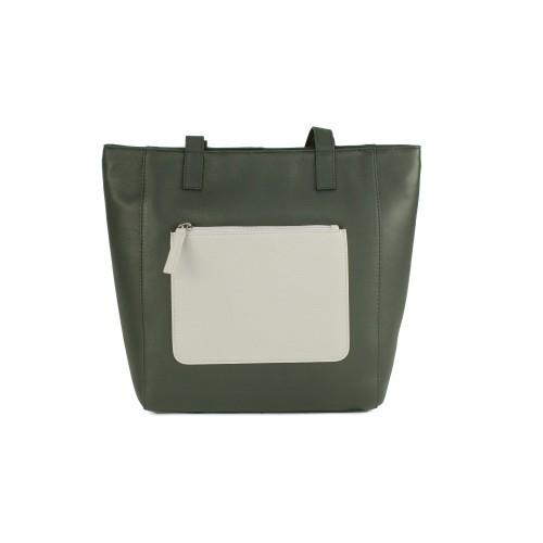 Eastern Counties Leather Женская/женская большая сумка Polly с контрастным карманом