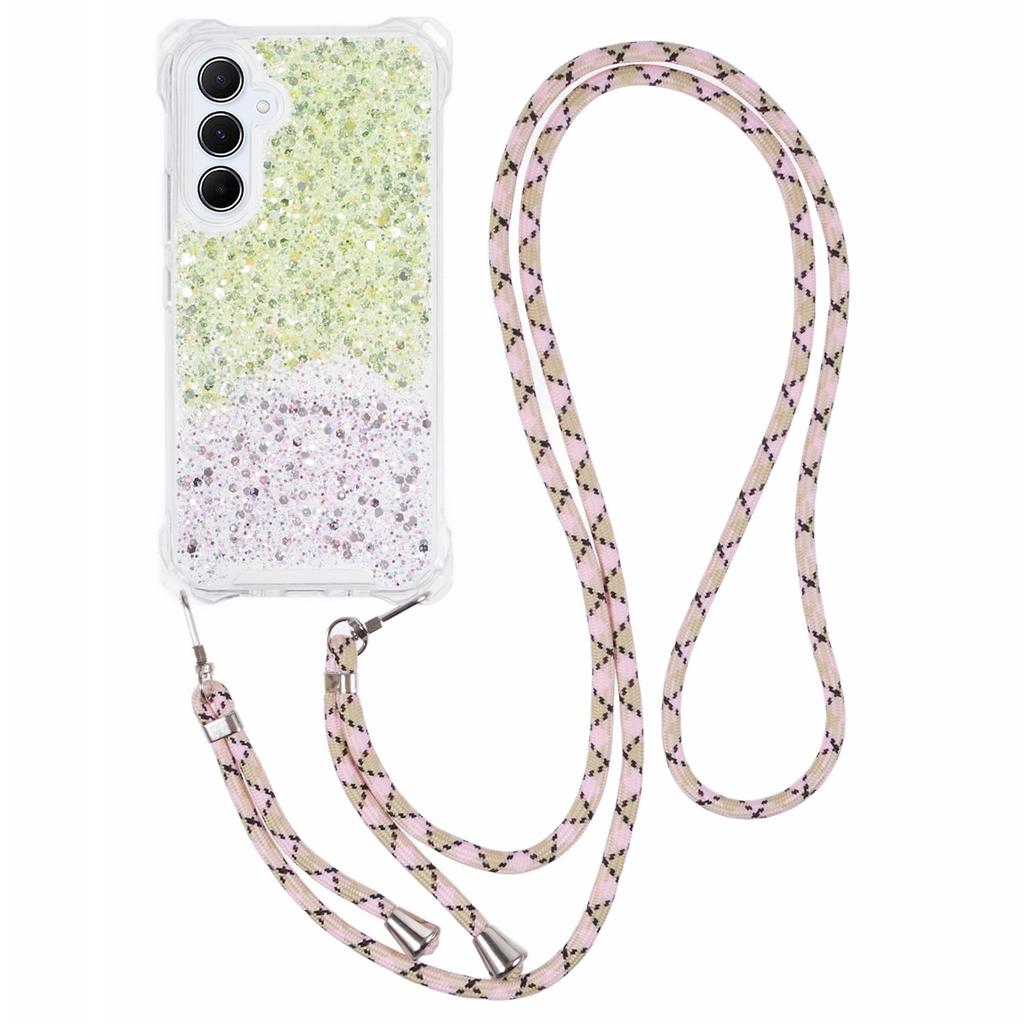 For Samsung Galaxy A54 5G   Phone Cases TPU+Acrylic Gradient Color Cover with Strap