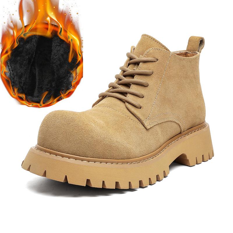 Уличные альпинистские ботинки Мартин мужские 2024 новые британские ботинки с большим носком, ботинки-инструменты со средним верхом, ботинки цвета ревеня 4727-J