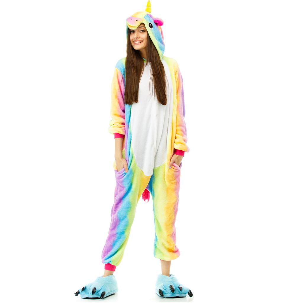 Фланелевая пижама кигуруми для взрослых с животными, пандой, пижамы с небесными звездами и единорогом, женские пижамы кугуруми для косплея, комбинезоны, одежда для сна с обувью