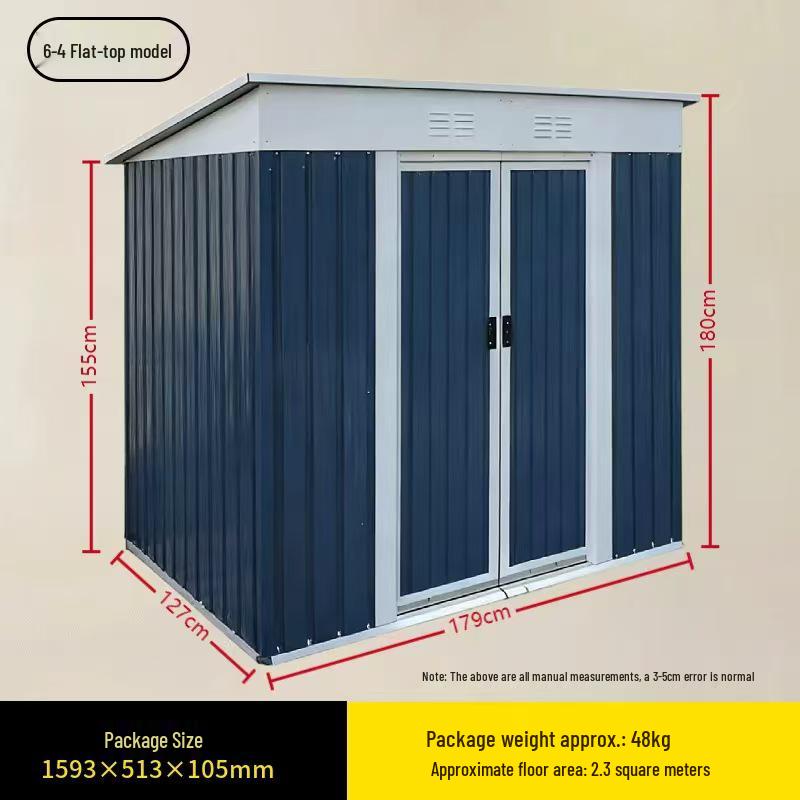 Movable Outdoor Sheet Metal Garden Shed and Storage Room