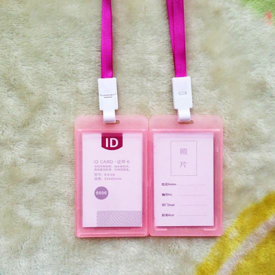 Твердый пластиковый карманный держатель для удостоверения личности, кредитной карточки, бейджа, именной бирки, ремешок на шею