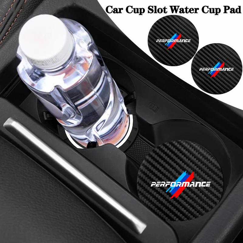 2Pcs PVC Leather Car Coasters Mat Anti-slip Water Cup Pad For z1 M Performance E46 E90 E60 F20 X1 F10 F30 X3 E70 E39 E36 E87 X7 zxc1