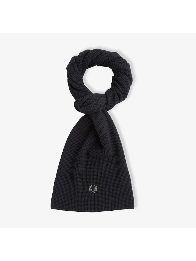 Fred Perry Вафельный хлопковый шарф, черный Cfpu2438150 102 qzgCfpu2438150 102