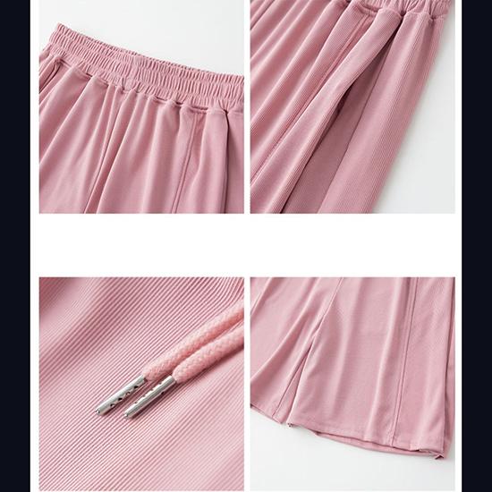 Летние быстросохнущие спортивные женские шорты из ледяного шелка, тонкие, тонкие, свободные, с высокой талией, широкие брюки средней длины, модная женская одежда