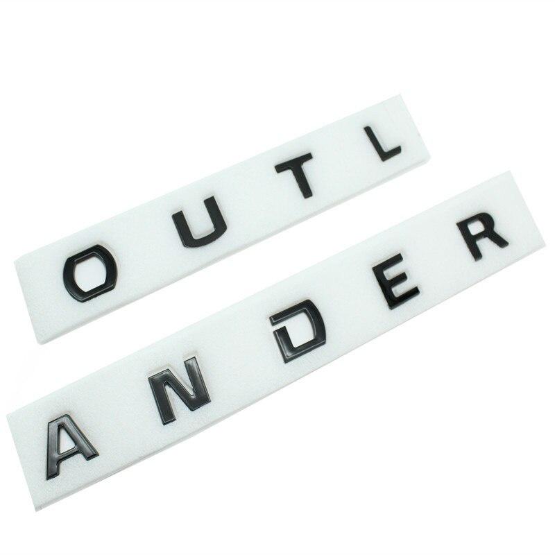 Fit For Outlander Original ABS Chrome Car 3D Letters Hood Emblem Logo Badge Car Stickers Styling Car Decal Accessories
