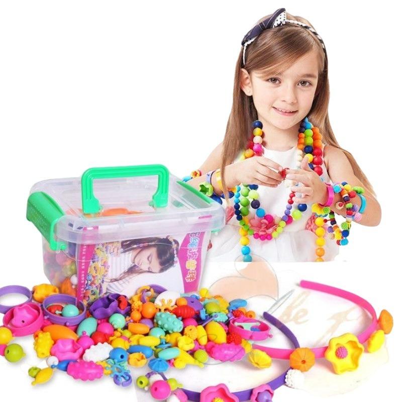 DIY Pop Beads Girl Toy Creativity PopArty Beads Snap-Together for Kid Crafts Children Bracelet Jewelry Fashion Kit Toy for Girl