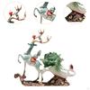 Deer Statue Decorative Figurine Elk Tabletop Ornament, Prosperity Sculpture for Fireplace Cabinet